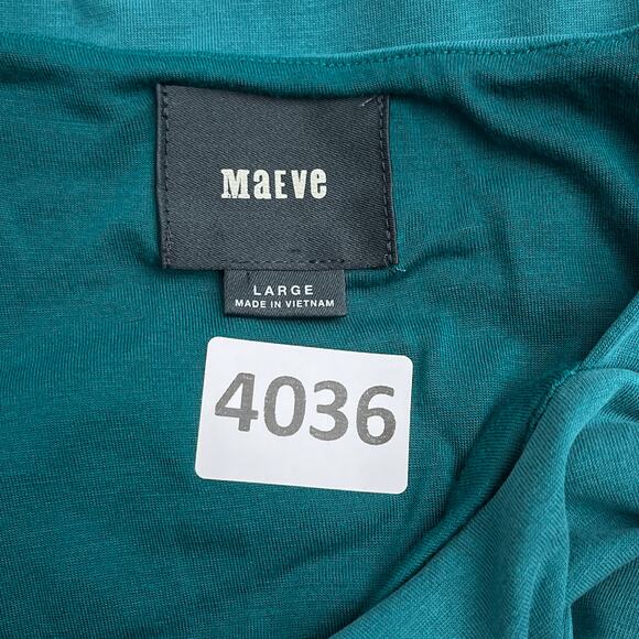 Maeve Anthropologie Dress Women L Azores Teal Blue Midi Boho Casual Coastal - Picture 8 of 11